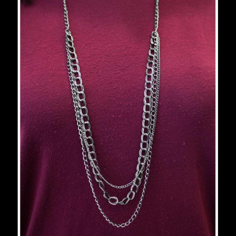 Necklace - Top of the Chain Gunmetal Black